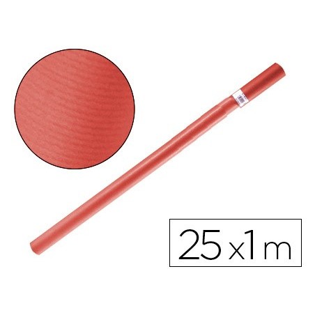 Papel kraft liderpapel rojo rollo 25x1 mt