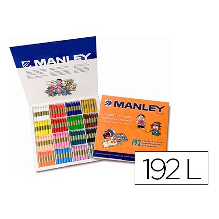 Lapices cera manley school pack de 192 unidades colores surtidos 16 x color