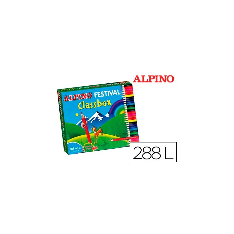 Lapices de colores alpino festival classbox caja de 288 unidades 12 colores surtidos