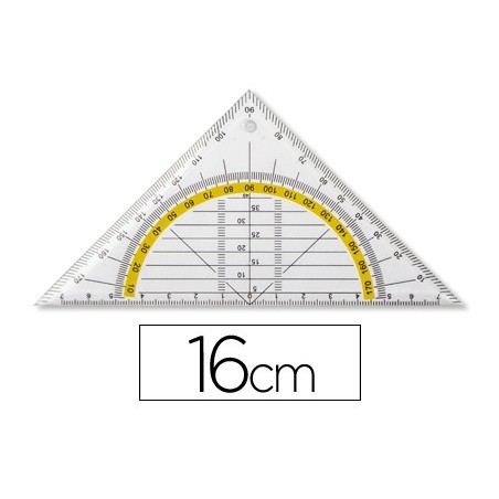 Escuadra liderpapel geometria 16 cm plastico cristal