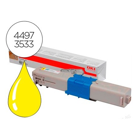 Toner oki c301dn/c321dn amarillo 1500 pag