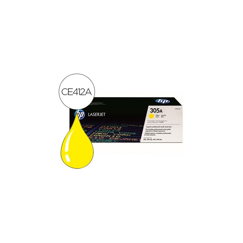 Toner hp 305a laserjet m351/m451/m375/m475 amarillo - 2600 pag -