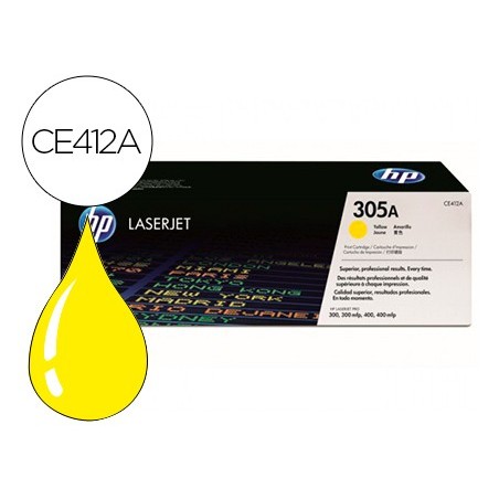 Toner hp 305a laserjet m351/m451/m375/m475 amarillo - 2600 pag -