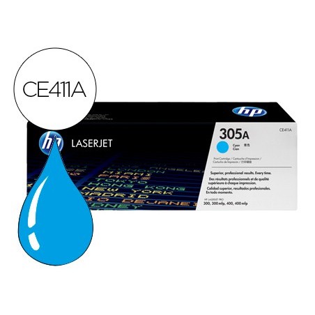 Toner hp 305a laserjet m351/m451/m375/m475 cian 2600 pag