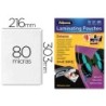 Bolsa de plastificar fellowes brillo din a4 80 mc pack 25 unidades
