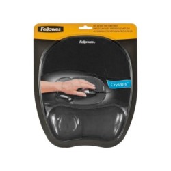 Alfombrilla para raton fellowes negra con reposamuñeca de gel