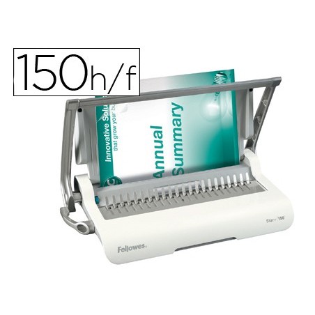 Encuadernadora para canutillo fellowes star150 perfora 15 hojas tamaño din a4 encuaderna hasta 150 hojas