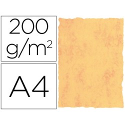 Papel pergamino din a4 200 gr color marmol amarillo paquete de 25 hojas