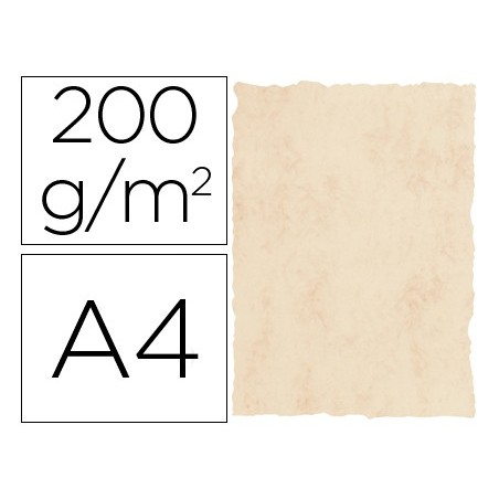 Papel pergamino din a4 200 gr color marmol beige paquete de 25 hojas