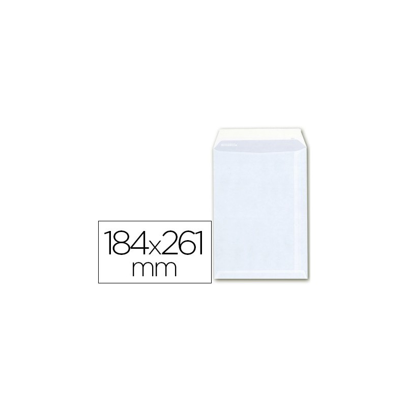 Sobre liderpapel bolsa a-6 offset blanco 100 gr 184x261 mm con tira de silicona caja de 250 unidades