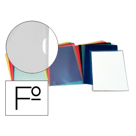 Carpeta esselte dossier uñero plastico folio transparente 110 micras