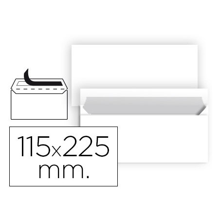 Sobre liderpapel n 5 blanco americano 115x225 mm tira de silicona paquete de 25 unidades