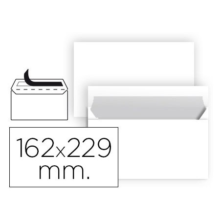 Sobre liderpapel n 11 blanco din c5 162x229 mm tira de silicona paquete de 25 unidades