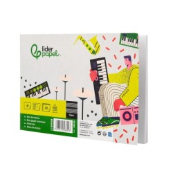Bloc musica liderpapel pentagrama 5mm cuarto 20 hojas 100g/m2 grapado