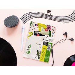 Bloc musica liderpapel pentagrama 5mm cuarto 20 hojas 100g/m2 grapado