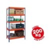 Estanteria metalica ar storage 180x90x45 cm 5 estantes 200kg por estante bandejas de maderasin tornillos azul naranja