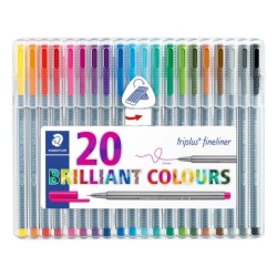 Rotulador staedtler triplus fineliner 334 estuche de 20 unidades colores surtidos