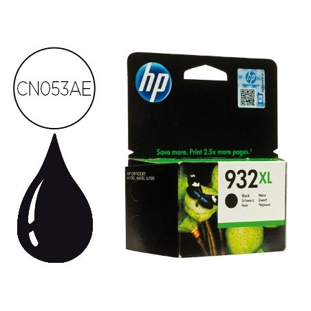 Ink-jet hp 932xl negro cn053ae officejet 6100/6600 capacidad 1000 pag