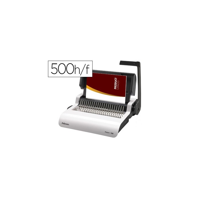 Encuadernadora manual para canutillo fellowes pulsar300 perfora 20 hojas tamaño din a4encuaderna hasta 300 hojas