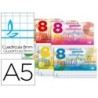 Libreta liderpapel pautaguia tapa cartoncillo 32 hojas din a5 cuadriculado pautado 8mm apaisada 70 gr