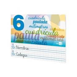 Libreta liderpapel pautaguia tapa cartoncillo 32 hojas din a5 70 g cuadriculado pautado 6 mm apaisado