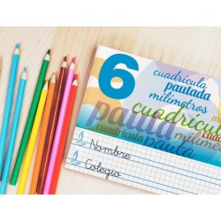 Libreta liderpapel pautaguia tapa cartoncillo 32 hojas din a5 70 g cuadriculado pautado 6 mm apaisado