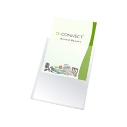 Funda portadocumento q-connect din a7 150 micras pvc transparente con uñero 84x115 mm