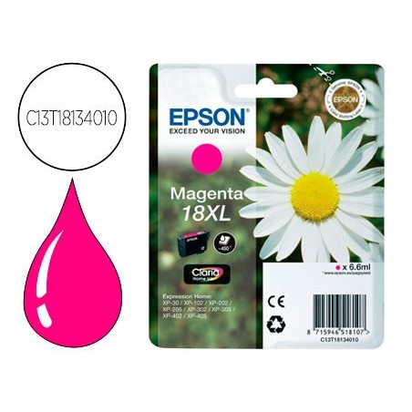 Ink-jet epson t18xl magenta expression home xp-102 xp-205 xp-305 xp-405 capacidad 470 pag