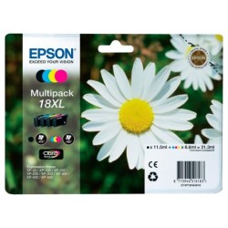 Ink-jet epson multipack t18xl negro amarillo cian y magenta xp-102 xp-205 xp-305 xp-405 capacidad 470 pag