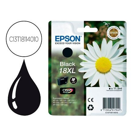 Ink-jet epson t18xl negro expression home xp-102 xp-205 xp-305 xp-405 capacidad 470 pag