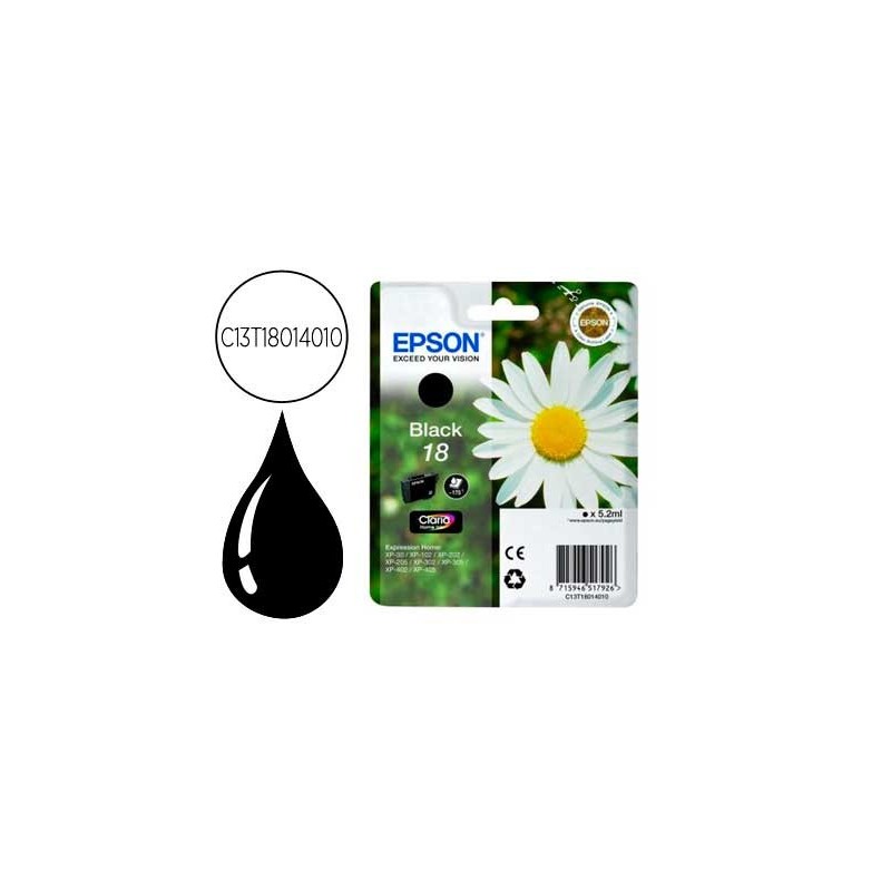 Ink-jet epson t18 negro expression home xp-102 xp-205 xp-305 xp-405 capaciidad 175 pag