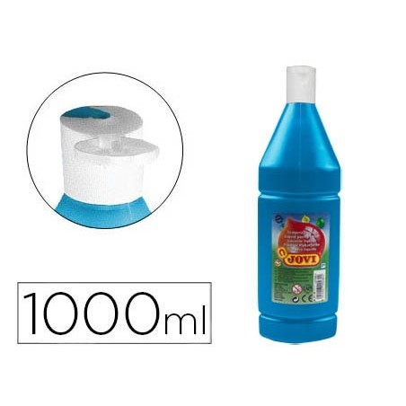Tempera liquida jovi escolar 1000 ml azul cyan