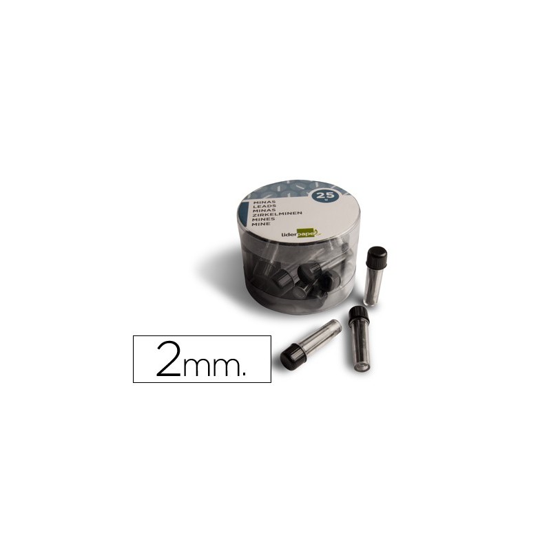 Minas liderpapel grafito 2 mm para compas tubo de 3 minas