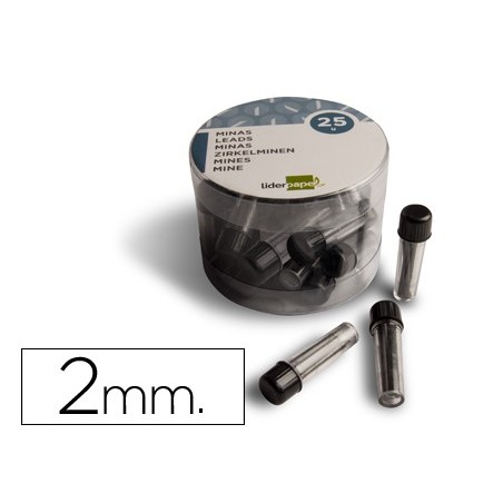 Minas liderpapel grafito 2 mm para compas tubo de 3 minas
