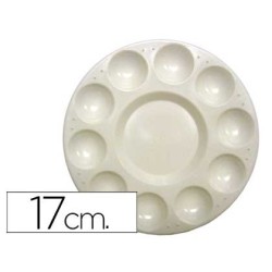 Paleta plastico artist circular con 10 huecos 17 cm diametro