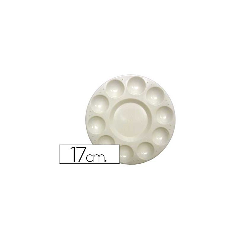 Paleta plastico artist circular con 10 huecos 17 cm diametro