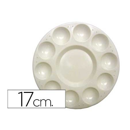 Paleta plastico artist circular con 10 huecos 17 cm diametro