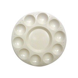 Paleta plastico artist circular con 10 huecos 17 cm diametro
