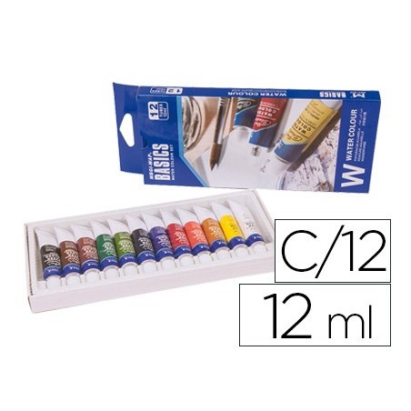 Acuarela artist caja carton de 12 colores surtidos 12 ml