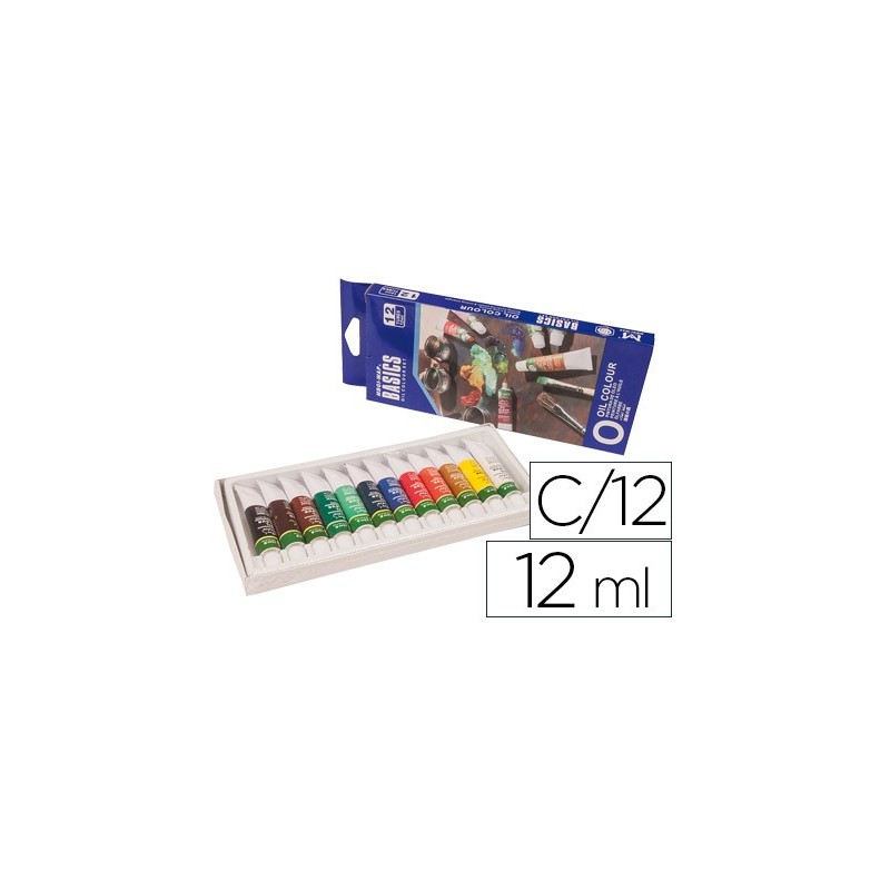 Pintura oleo artist caja carton de 12 colores surtidos tubo de 12 ml