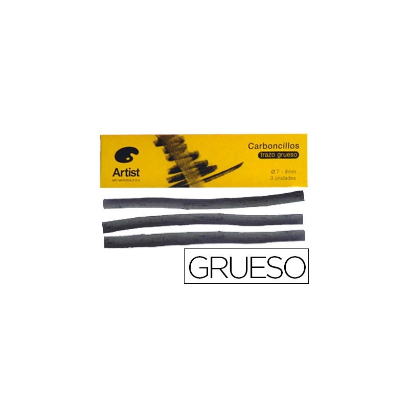 Carboncillo artist grueso 7-9 mm caja de 3 unidades