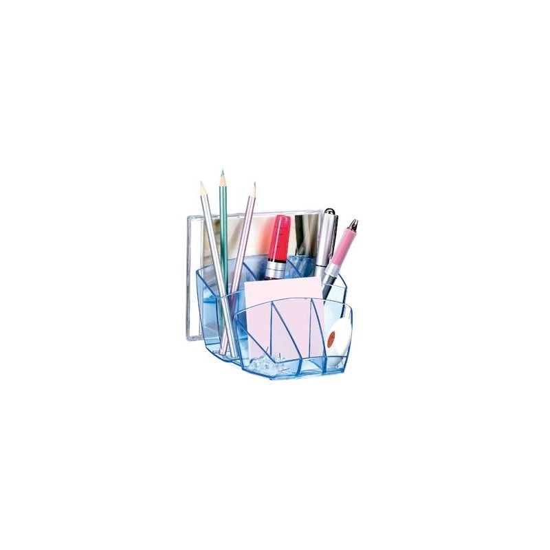 Organizador sobremesa cep confor ice blue plastico transparente celeste