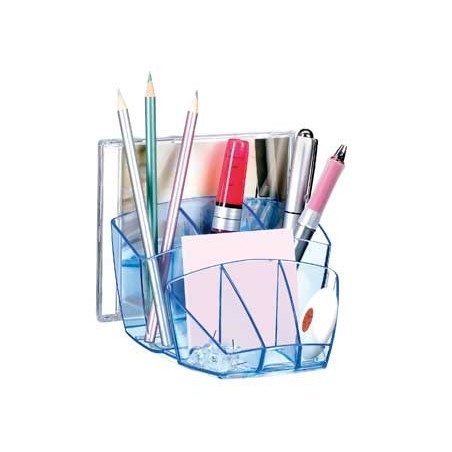 Organizador sobremesa cep confor ice blue plastico transparente celeste