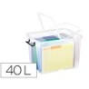 Contenedor plastico cep 40 litros 397x498x329 mm transparente con tapa y cierre hermetico