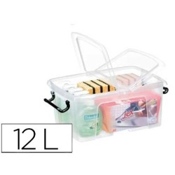 Contenedor plastico cep 12 litros 405x295x183 mm transparente con tapa y cierre hermetico