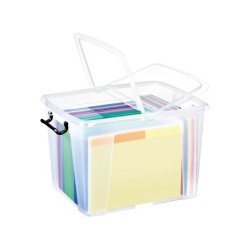 Contenedor plastico cep 40 litros 397x498x329 mm transparente con tapa y cierre hermetico