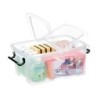 Contenedor plastico cep 12 litros 405x295x183 mm transparente con tapa y cierre hermetico