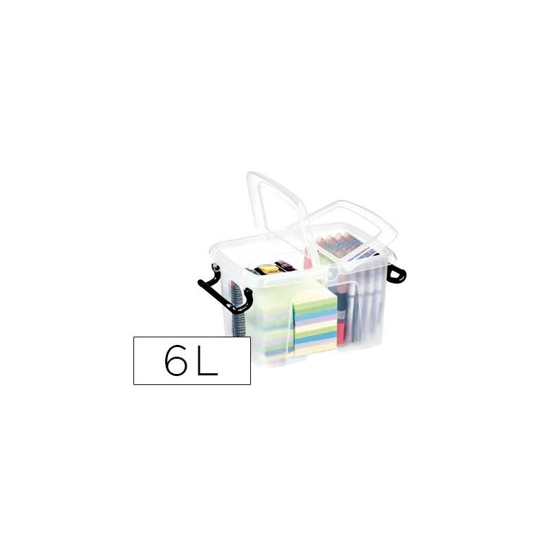 Contenedor plastico cep 6 litros 305x224x182 mm transparente con tapa y cierre hermetico