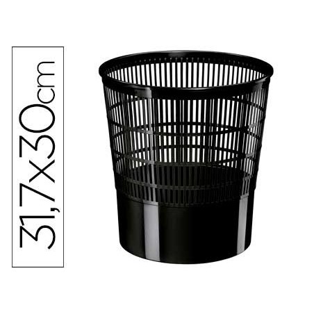 Papelera plastico cep ecoline rejilla negra 16 litros 30x30x31,7 cm