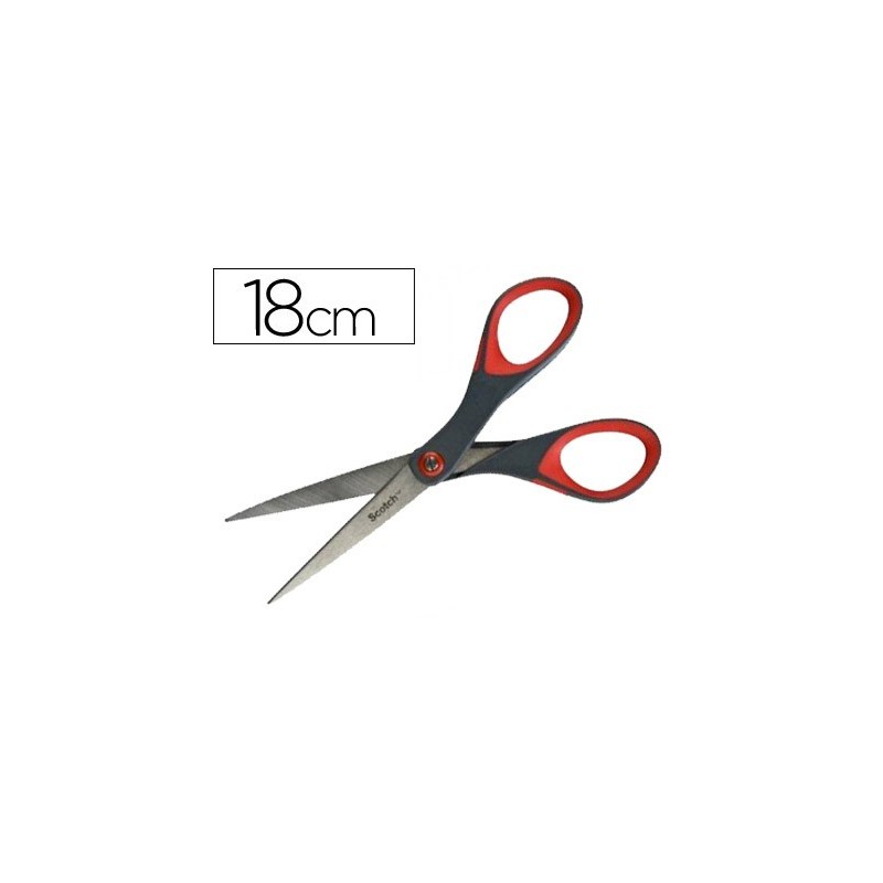 Tijera oficina scotch 18 cm de acero inoxidable con ajuste de tension